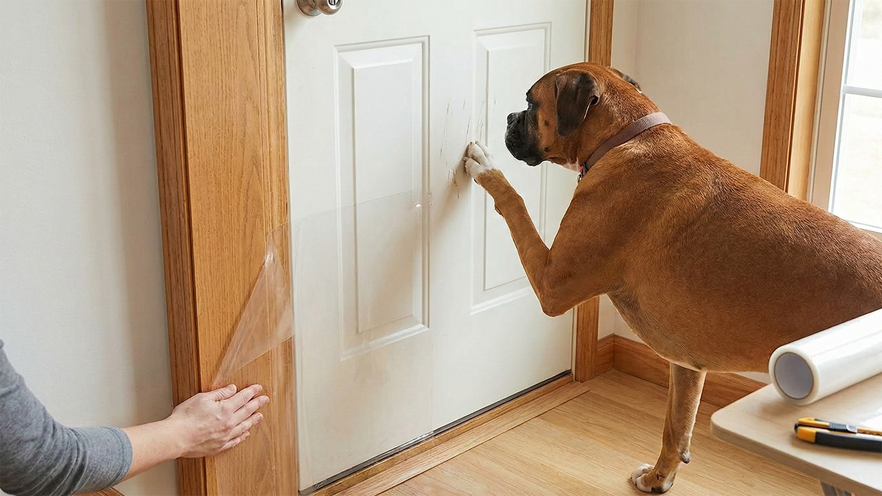 hond_krabt_aan_deur_beschermfolie