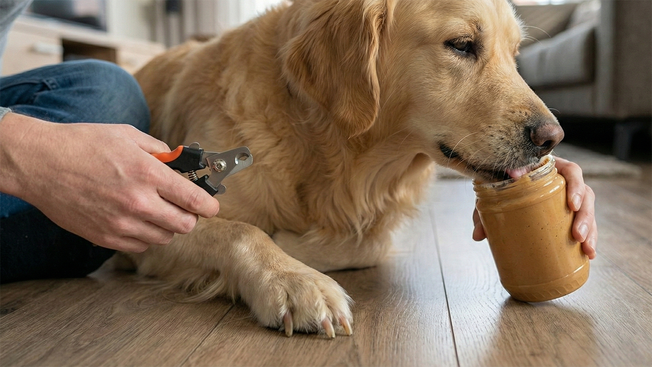 nagels_knippen_tikken_op_laminaat