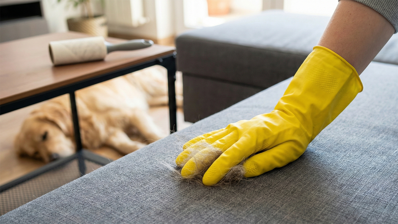 rubber_handschoen_hondenharen_van_de_bank