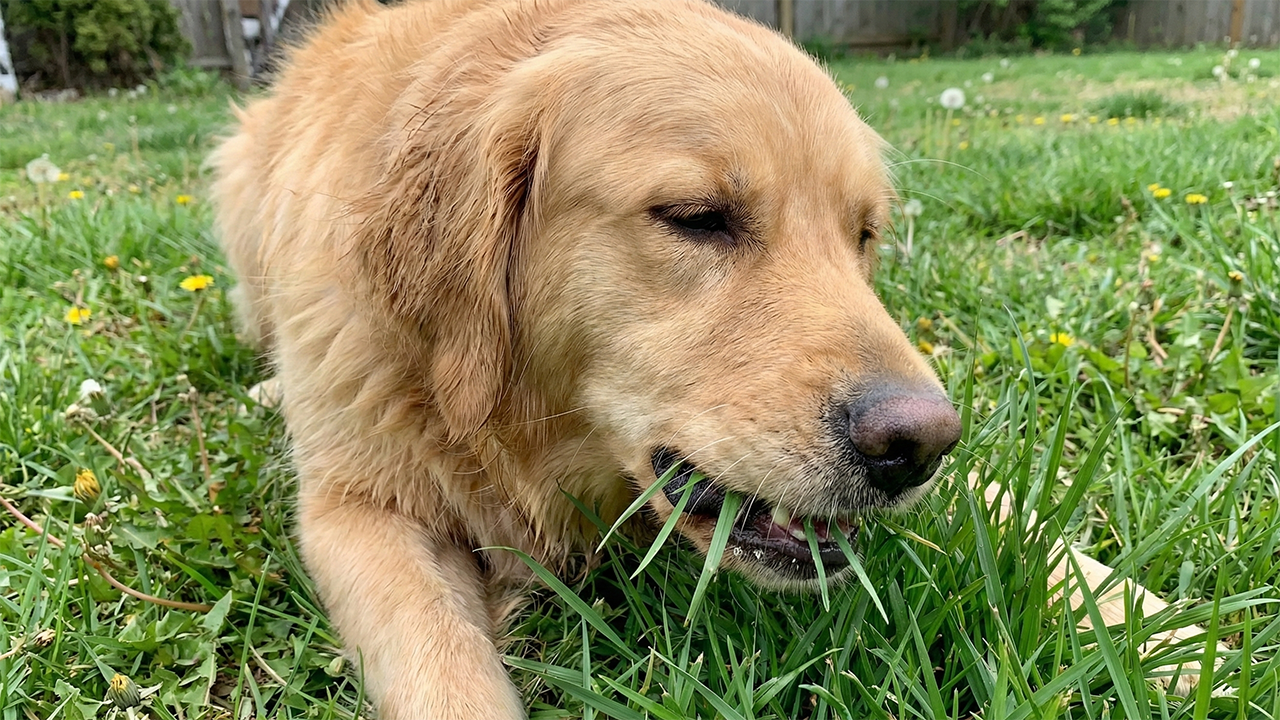 hond_eet_gras_en_braakt